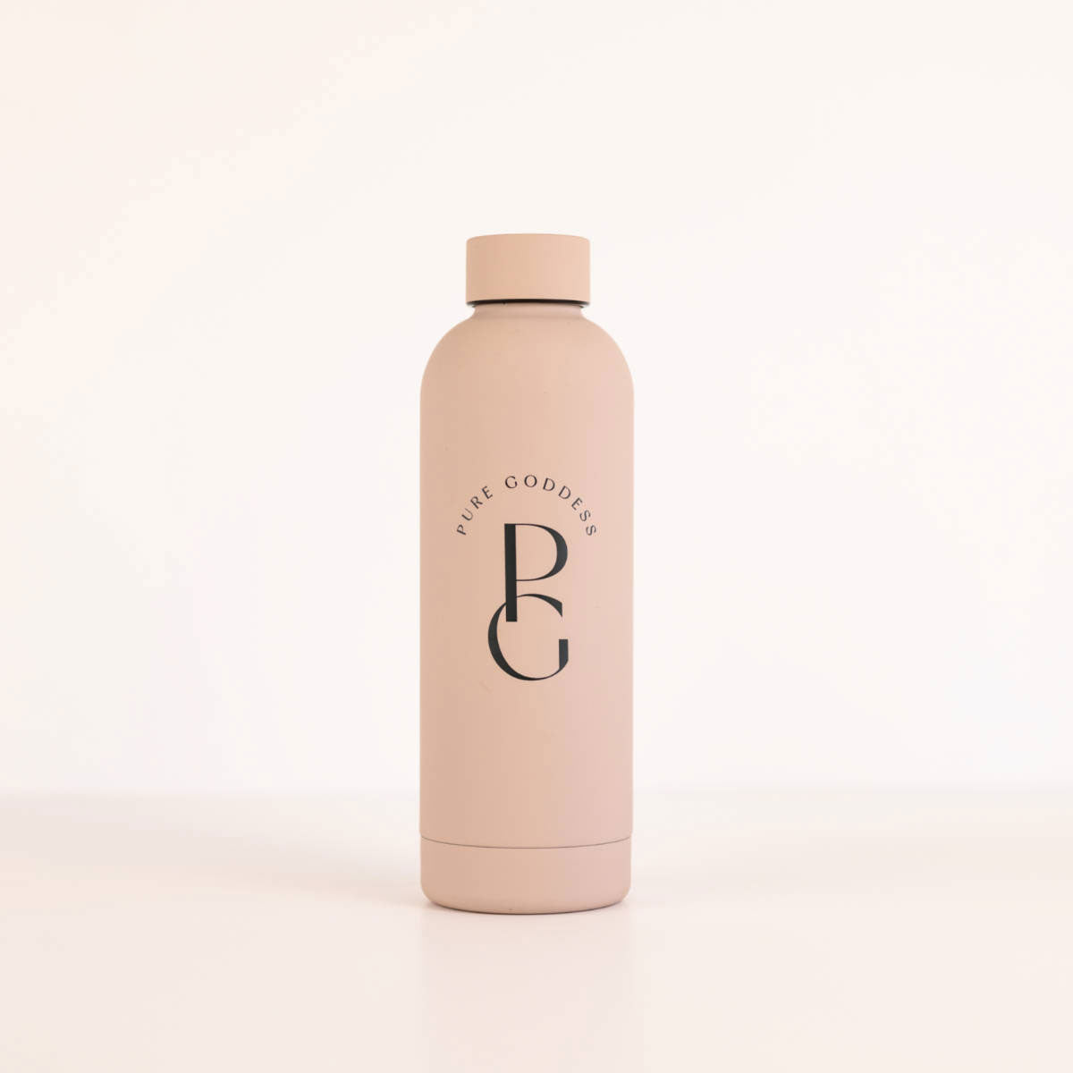 Metal Water Bottle in Cream -  Branded