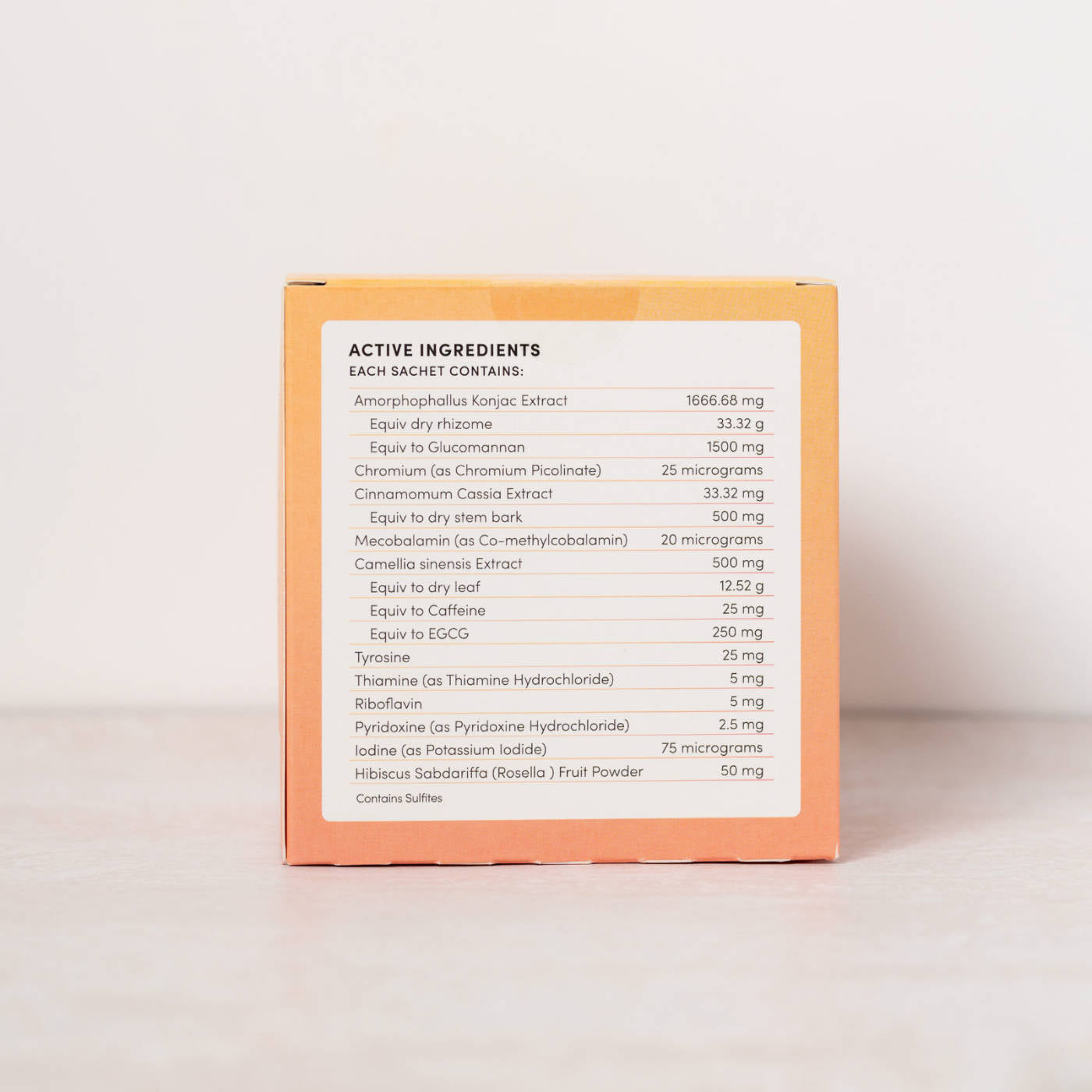 metabolism & energy Superblend Ingredients list on the back of the box Glucomannan