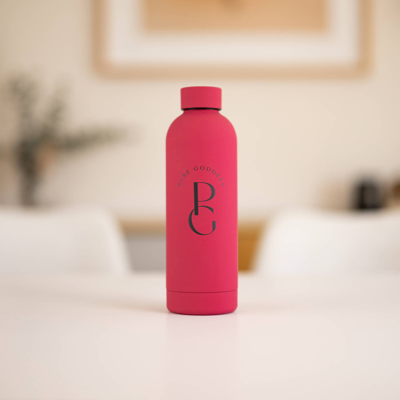Metal Water Bottle in Pink - Branded