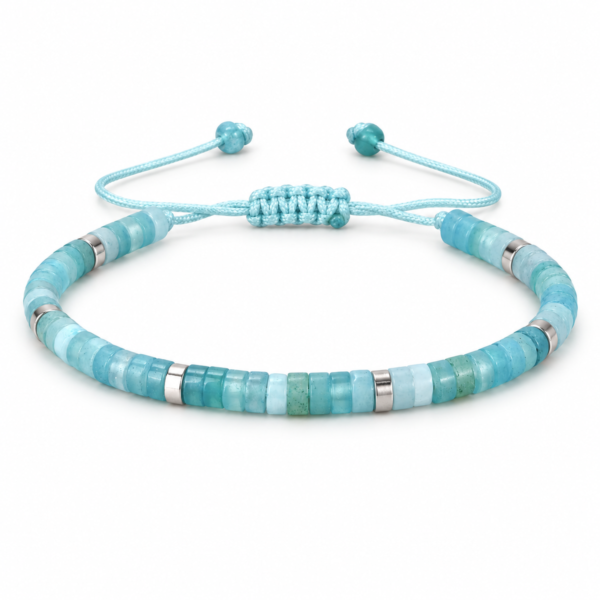 Nomad Natural Stone Heishi Bracelet Sea Glass