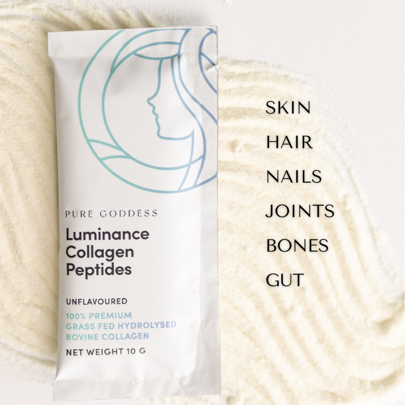 collagen helps skin, hair, nail, joint, bone and gut health