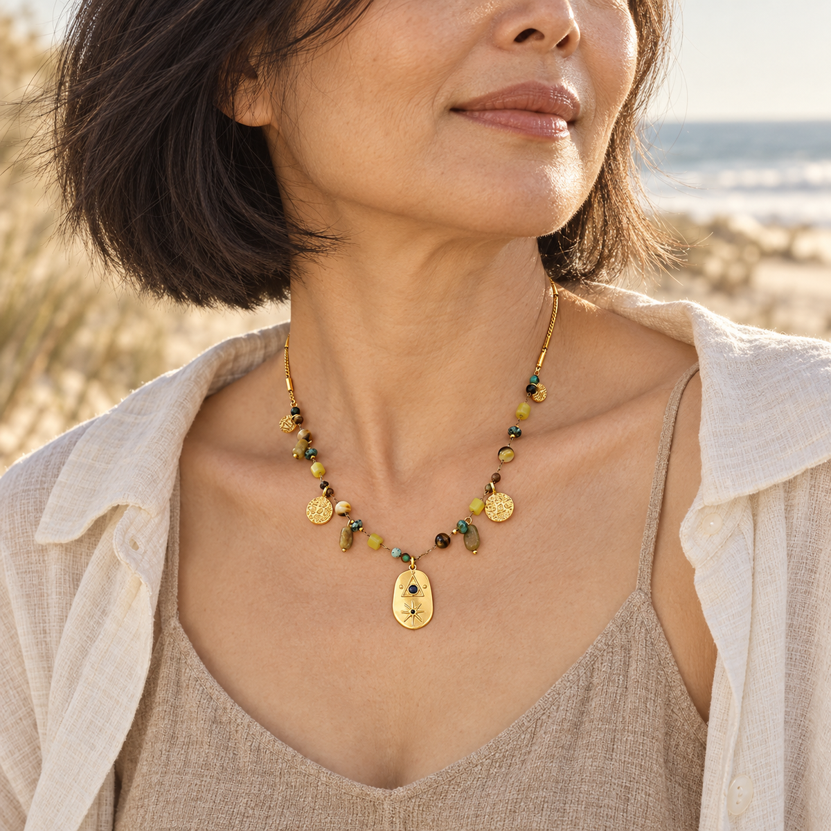 Solara Natural Stone Talisman Necklace | Pure Goddess